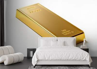 Gold bar isolated on white background. 3D illustration. High resolution. Wall mural