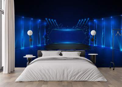 abstract blue futuristic gaming concept design background eps 10 vector Wall mural