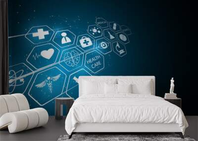 abstract medical pharmacy health care innovative concept background Wall mural