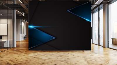 abstract metallic black blue frame sport design concept innovation background Wall mural