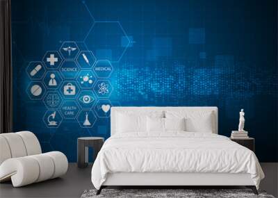 medical health care science innovation concept pattern background Wall mural