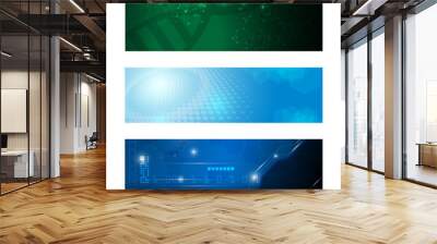 set of 3 banner technology innovation concept design Wall mural