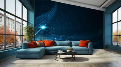 stripes line movement tech sci fi concept background Wall mural