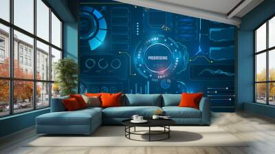 ui hud futuristic technology innovation concept virtual system interactivity design Wall mural