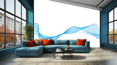 vector blue linear fluid wave design background Wall mural