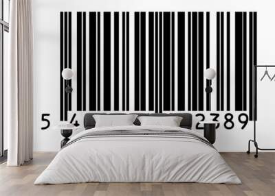 Barcode isolated on white background Wall mural