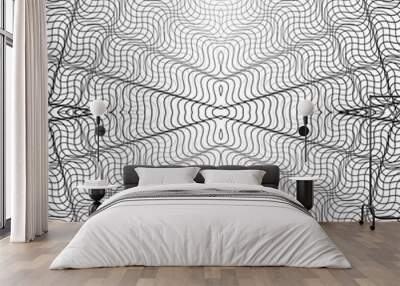 abstract grid, mesh geometric pattern with thin intersecting lin Wall mural