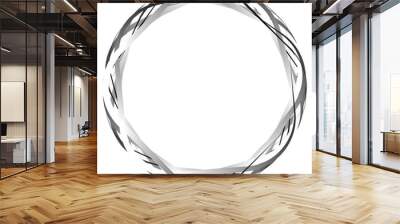 Circular random lines. Abstract circle monochrome black and whit Wall mural