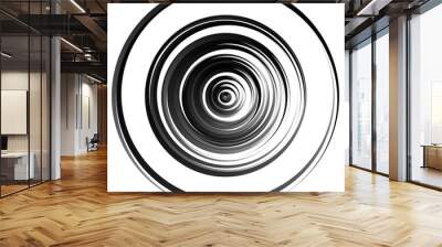 circular ripple effect isolated on white / random circles abstra Wall mural