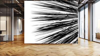 Edgy, rough geometric pattern. Irregular, chaotic random shapes. Abstract black and white element Wall mural