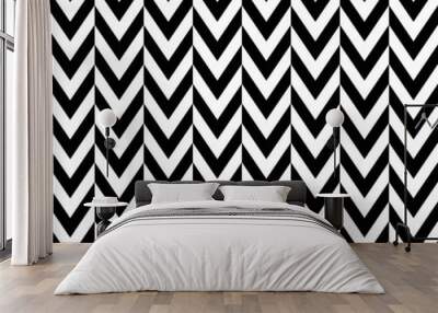 Edgy geometric seamlessly repeatable pattern, monochrome backgro Wall mural