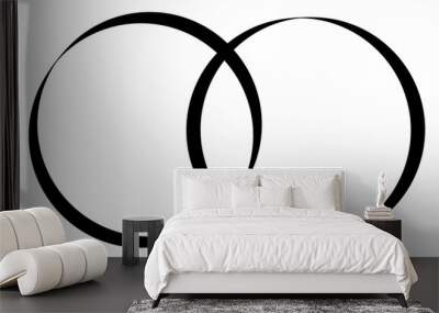 Intersecting, overlapping circles, rings element Wall mural