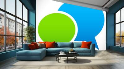 two overlapping speech, talk bubbles, communication, discussion, Wall mural