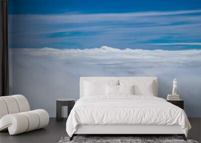 Beautiful blue sky with clouds background.Sky clouds.Sky with clouds weather nature cloud blue Wall mural