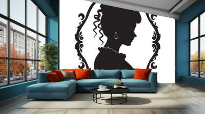 cameo silhouette vector icon isolated on white background Wall mural