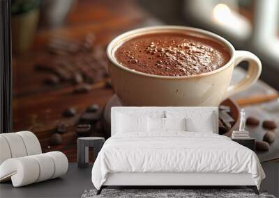 Cup of hot cocoa made with dark chocolate
 Wall mural