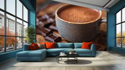 Cup of hot cocoa made with dark chocolate
 Wall mural