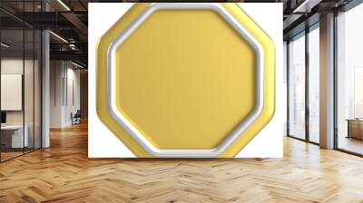 3D octagon button. Empty button. 3D illustration. Wall mural