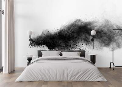 black powder explosion isolated on white background. Wall mural