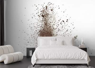 Dry soil explosion on white background. Wall mural