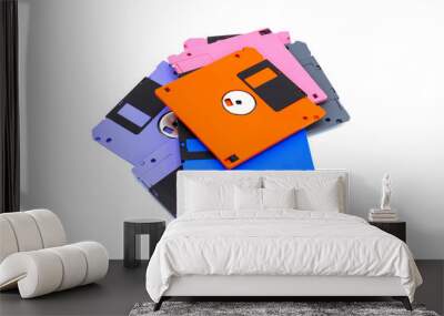 A floppy disk , also called a floppy, diskette isolated white background Wall mural