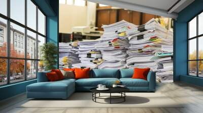 Stacks of paper Wall mural