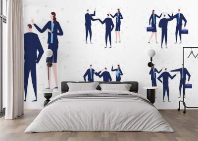 Group of business men and business women standing. Wall mural