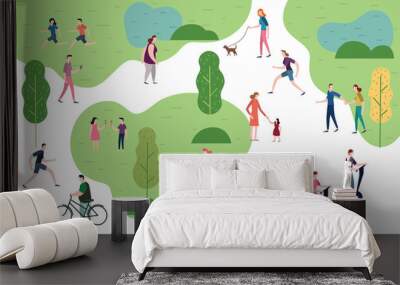 people in the park. people character vector illustration flat design. Wall mural