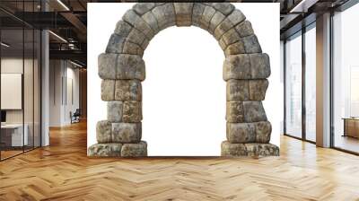 Ancient Stone Archway Structure Isolated on White Background. Wall mural