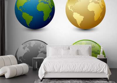 Earth icons Wall mural