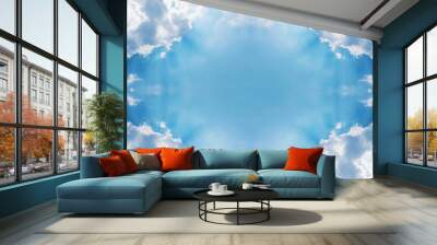 abstract sky and white cloud frame Wall mural