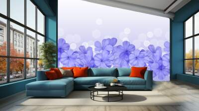 border or background with blue flower plumbago Wall mural