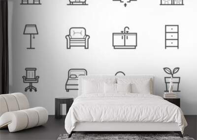 House and Real Estate Icons Wall mural