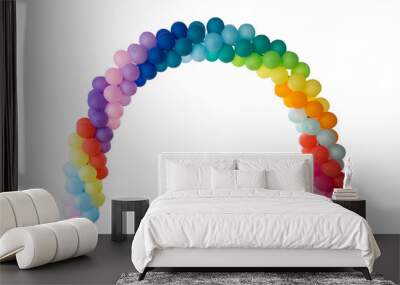 Arch of balloon art isolated on white background Wall mural