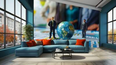 Global Business Strategy and Planning Meeting for International Expansion and Success Wall mural