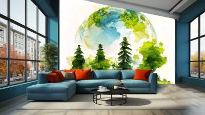 Illustration of environmentally friendly and ecology concept Wall mural