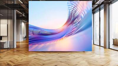 Mesmerizing Abstract Wave of Flowing Digital Light and Color Patterns Wall mural