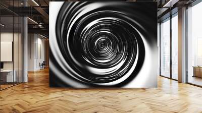 Mesmerizing Monochrome Spiral Abstract with Hypnotic Geometric Twirl Pattern Wall mural