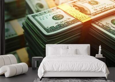 of Payday with Stack of Dollar Bills and Payday Text 3D Wall mural