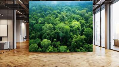 Sustainable Forestry Report for Green Environmental Conservation Efforts Wall mural