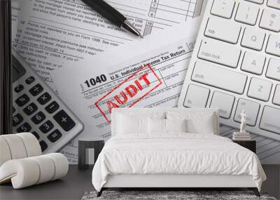 Filing online taxes and being audited Wall mural