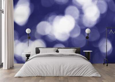 Dark bluebokeh,Dark blue background,Blurred nature bokeh for the background Wall mural