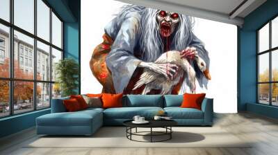 “Giant ghost or Krasue ghost”, a scary old ghost who eats raw food, Thai ghost,Generative AI. Wall mural