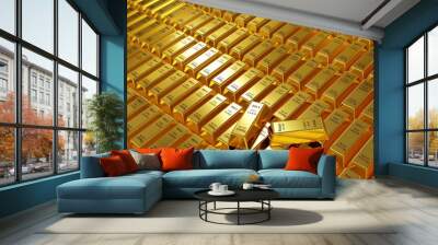 3d render of 1000g gold bar Wall mural