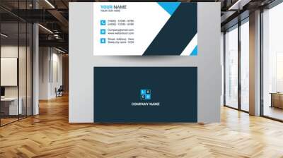 stylish blue wave business card vector design Wall mural