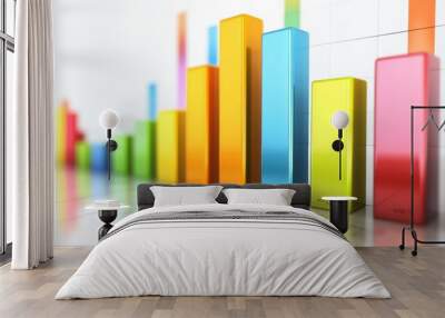 Colorful Bar Graph with Positive Trends and Insights Wall mural