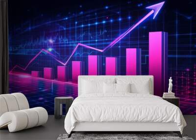 Dynamic Growth Chart with Digital Elements Wall mural