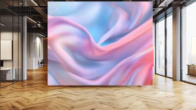 Elegant soft cloth in pastel colors flowing gracefully in the background with gentle folds and waves. Wall mural