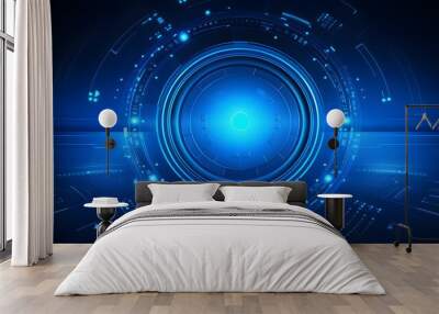 blue Abstract technology background circles digital hi-tech technology design background. concept innovation. vector illustration Wall mural