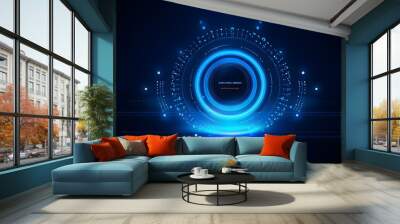 blue Abstract technology background circles digital hi-tech technology design background. concept innovation. vector illustration Wall mural